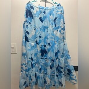 Floral Blue Maxi Skirt and top included